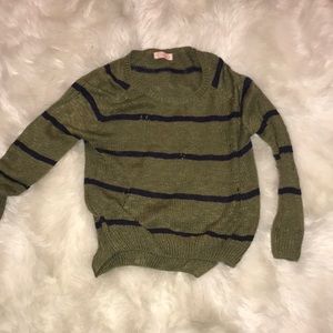 Green striped sweater